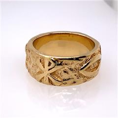 James Avery Retired Fish 14K Yellow Gold Band Ring
